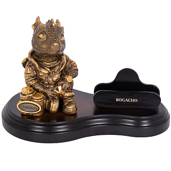 Держатель для телефона Bogacho 23701 Дракон Раймонд Бронза 21×13 см 