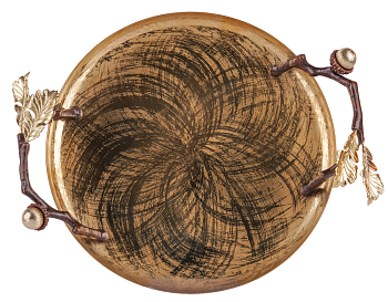 Поднос Rhyton Oak 3210464 коричневый, золотой 31×8 см 
