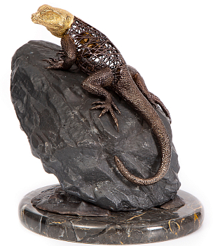 Скульптура Rhyton Wire Sculpture Collection 3049021 Ящерица на камне 15×20 см 