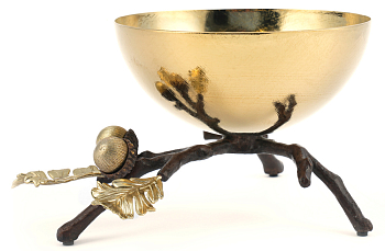 Чаша сервировочная Rhyton Oak 3210260 коричневый, золотой 25×10 см 