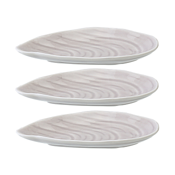 Блюдо  Tkano TK25-TW_SRV0004 Oyster shell набор 3шт сервировочное серый 13×7 см 