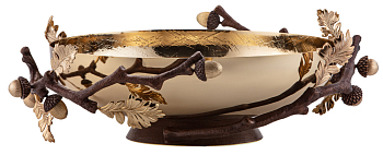 Чаша сервировочная Rhyton Oak 3210140 коричневый, золотой 39×11 см 