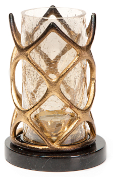 Подсвечник Rhyton Adena 3030061 черный, золотой 10×15 см 
