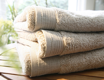 Полотенце Blanc des Vosges TOW_UNI_S_70 UNI SABLE бежевый серый хлопок 70×140 см 