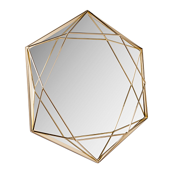 Зеркало Stella  ST3201BS  Ромб золотой 54×54