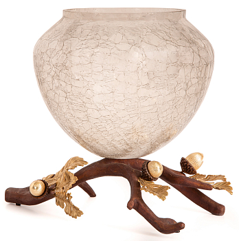 Чаша сервировочная Rhyton Oak 3230194 коричневый, золотой 24×27 см 