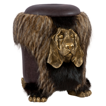 Банкетка Bogacho Собака Basset 14003  Бронза 42×49