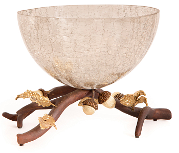 Чаша сервировочная Rhyton Oak 3230232 коричневый, золотой 18×25 см 
