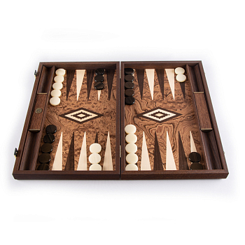 Нарды Manopoulos Backgammon BJJ1 с боковыми стойками орех 48×30 см 