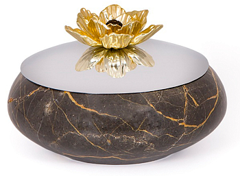 Чаша с крышкой Rhyton Mehr 3050090 коричневый, серебряный 15×15 см 