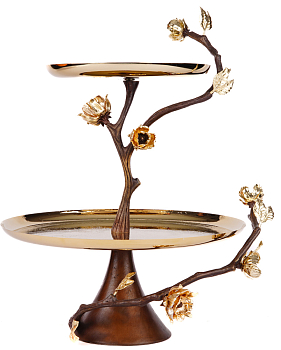 Поднос двухъярусный Rhyton Anika 3210319 золотой 35×38 см 