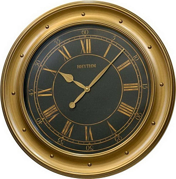 Часы настенные Rhythm   CMG765NR65 с дефектом бронзовый  
