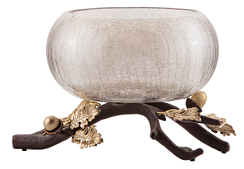 Чаша сервировочная Rhyton Oak 3230307 коричневый, золотой 26×20 см 