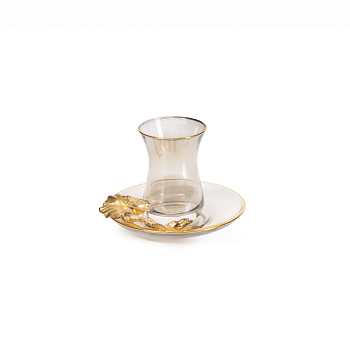 Стакан с блюдцем Rhyton Tea Collection 3230001 прозрачный 12×12 см 