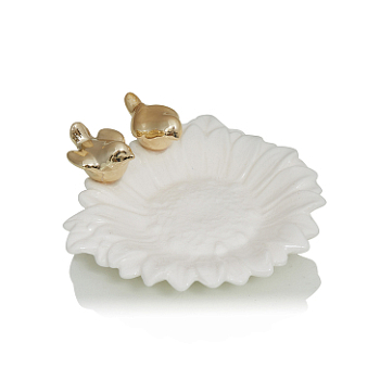 Ваза Китай 380912 Декоративное блюдце белый керамика 14*5 