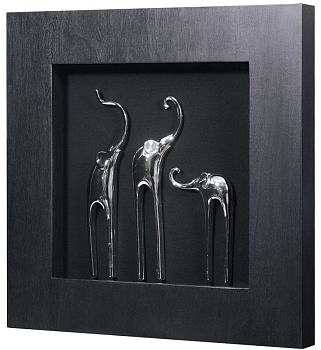 Панно Mart Gallery Три слона 2 15067D черный 60×60 см 90 мл 