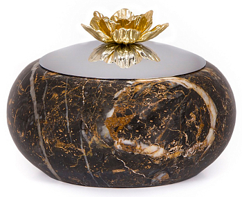 Чаша с крышкой Rhyton Mehr 3050091 коричневый, серебряный 15×15 см 