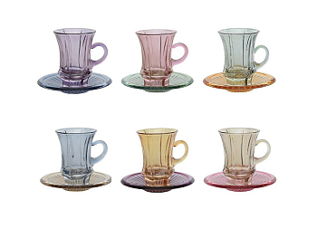 Набор чайных пар CreArt ADA TEA PAIR CR-ADA-11 6шт разноцветный 10 см 