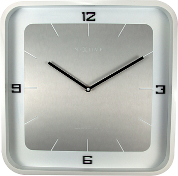 Часы настенные Nextime Square wall 3518WI белый  