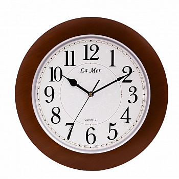 Часы настенные Lamer  GD015-2 коричневый  D33см