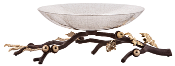 Чаша сервировочная Rhyton Oak 3230165 коричневый, золотой 47×14 см 