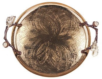 Поднос Rhyton Oak 3210468 коричневый, золотой 45×8 см 