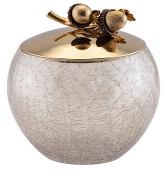 Чаша с крышкой Rhyton Oak 3230256 коричневый, золотой 14×14 см 
