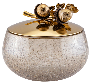 Чаша с крышкой Rhyton Oak 3230255 коричневый, золотой 12×9 см 