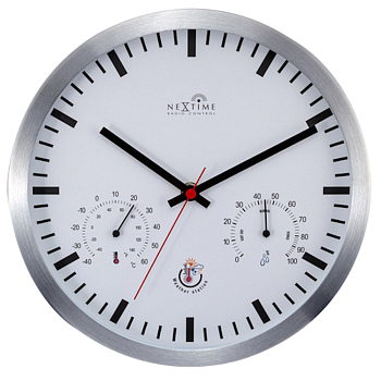 Часы настенные Nextime Radio Control Weather Station 90513WI серебро  