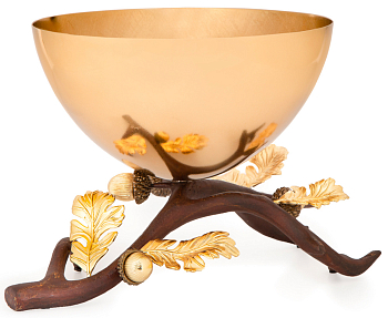 Чаша сервировочная Rhyton Oak 3210044 коричневый, золотой 20×25 см 