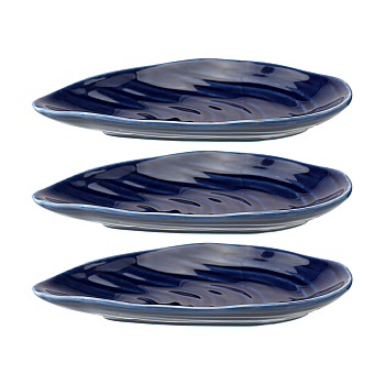 Блюдо  Tkano TK25-TW_SRV0003 Oyster shell набор 3шт сервировочное синий 13×7 см 
