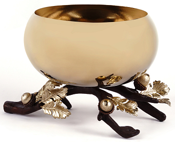Чаша сервировочная Rhyton Oak 3210238 коричневый, золотой 26×16 см 