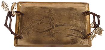 Поднос Rhyton Oak 3210380 коричневый, золотой 38×9 см 