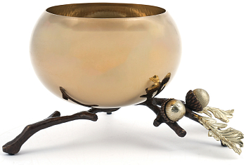 Чаша сервировочная Rhyton Oak 3210276 коричневый, золотой 20×12 см 