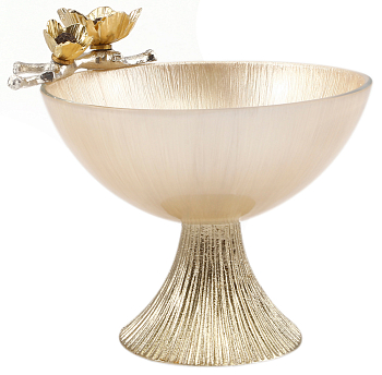 Чаша сервировочная Rhyton Mehr 3230567 жемчужно-белое стекло золотой 