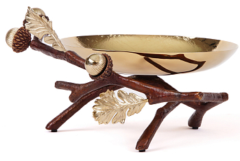 Чаша сервировочная Rhyton Oak 3210358 коричневый, золотой 20×13 см 