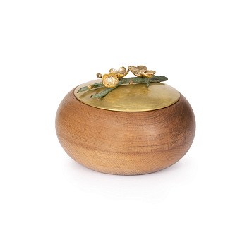 Чаша с крышкой Rhyton Marina 3200049 золотой 13×13 см 